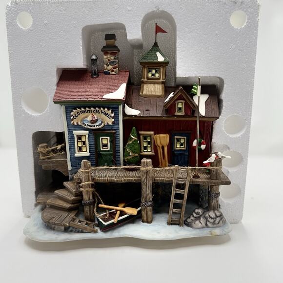 Harborside Village Deluxe Lighted House Old Nautical Wares Celebrations - Picture 4 of 10